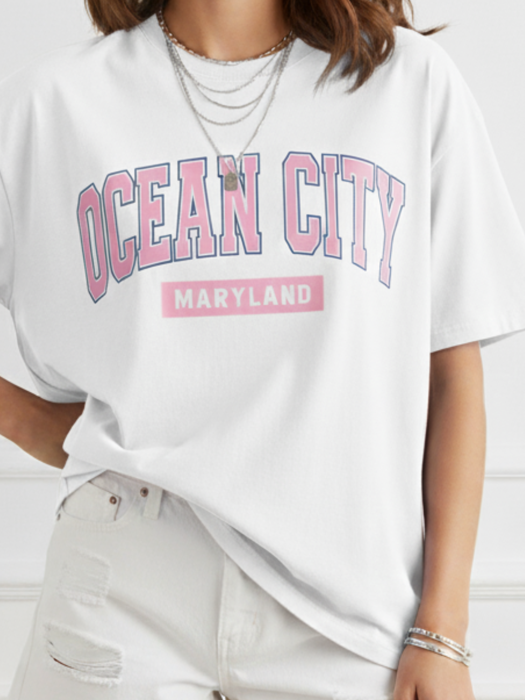 white Casual Streetwear Tee for Women